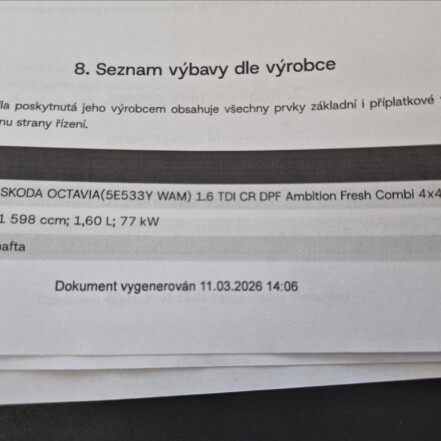 1,6 TDI III 4x4 AmbFresh ČR S.KNIHA